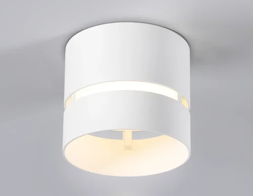 Светильник накладной TN71050 Ambrella light белый 1 лампа, основание белое в стиле хай-тек современный круглый фото 3