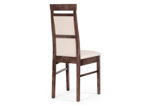 Деревянный стул Амиата бежевый / орех 528937 Woodville, бежевый/велюр, ножки/массив березы дерево/орех, размеры - ****450*500 фото 4