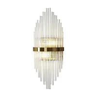 Бра Agora FR5216WL-02BS Freya прозрачный 2 лампы, основание латунь в стиле арт-деко современный 