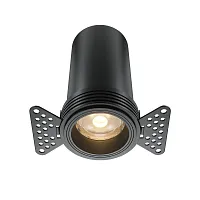 Светильник точечный Focus Led DL125-L12-3K-TRS-B Maytoni чёрный на 1 лампу, основание чёрное в стиле современный хай-тек для затирки круглый
