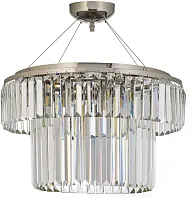 Люстра подвесная хрустальная Enio E 1.5.D50.100 NP Arti Lampadari прозрачная на 8 ламп, основание никель в стиле классический 
