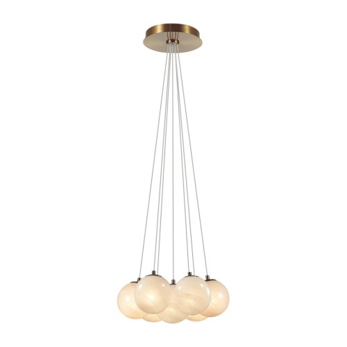 Люстра подвесная Magia 7109/7 Odeon Light белая на 7 ламп, основание белое в стиле хай-тек шар фото 3 Люстра подвесная Magia 7109/7 Odeon Light белая на 7 ламп, основание белое в стиле хай-тек шар фото 3