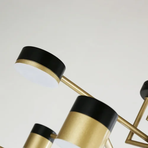 Люстра потолочная LED Modul 4013-8P Favourite чёрная золотая на 8 ламп, основание чёрное в стиле современный  фото 6