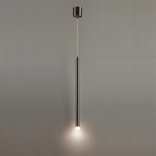 Светильник подвесной LED Fiano 4375/3LA Odeon Light никель на 1 лампу, основание никель в стиле хай-тек трубочки фото 5