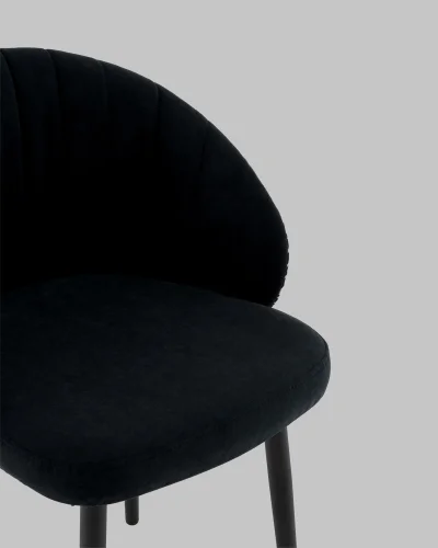 Стул Пасаденика велюр черный, спинка гусиная лапка УТ000041362 Stool Group, чёрный/велюр, ножки/металл/чёрный, размеры - ***** фото 7