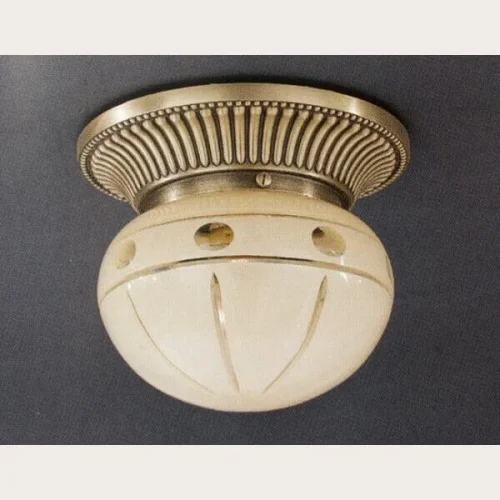 Светильник потолочный PL 7703/1 Reccagni Angelo бежевый на 1 лампу, основание античное бронза в стиле классический  Светильник потолочный PL 7703/1 Reccagni Angelo бежевый на 1 лампу, основание античное бронза в стиле классический