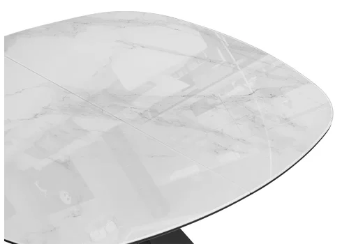 Стеклянный стол Эдли 110х76 белый мрамор / черный 532403 Woodville столешница белая из стекло фото 5