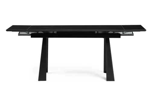 Керамический стол Бэйнбрук 140х80х76 черный мрамор / черный 530827 Woodville столешница мрамор черный из керамика фото 2