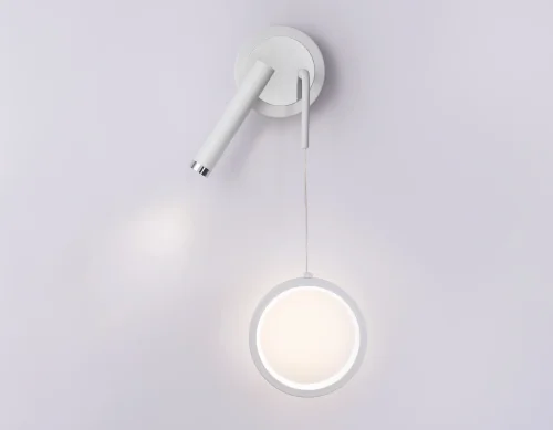 Бра LED FL51651 Ambrella light белый на 1 лампа, основание белое в стиле хай-тек современный кольца фото 3