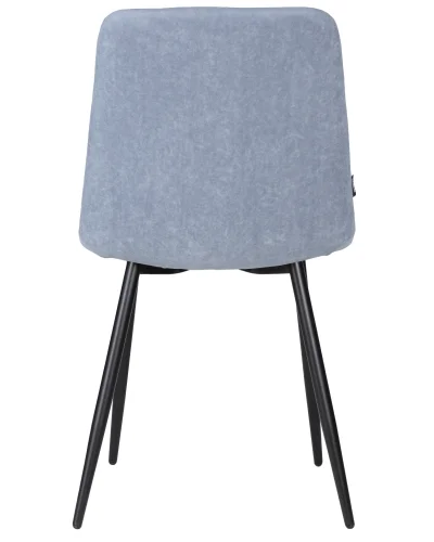 Стул обеденный 006 DOBRIN CHILLY ROMBO, цвет сиденья серо-голубой Simple 26, цвет основания черный Dobrin, серый синий/велюр, ножки/металл/чёрный, размеры - ****460*550 фото 5