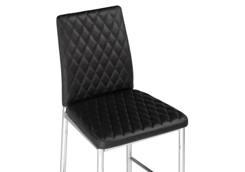 Барный стул Teon black / chrome 15515 Woodville, чёрный/искусственная кожа, ножки/металл/хром, размеры - *1000***410*500 фото 5