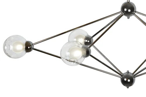 Люстра потолочная Modo C4458-6B CR iLedex прозрачная на 6 ламп, основание хром в стиле хай-тек современный шар фото 4