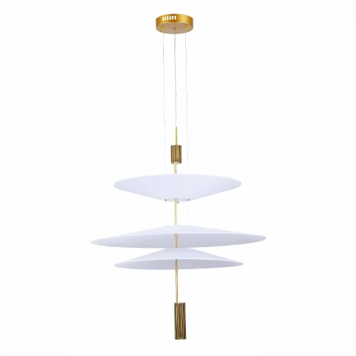 Светильник подвесной LED Isola SL6101.223.01 ST-Luce белый 1 лампа, основание золотое в стиле минимализм современный  фото 2