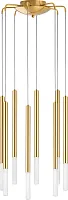 Светильник подвесной LED Tubo L8T747143 Lightstar золотой на 5 ламп, основание золотое в стиле современный минимализм трубочки
