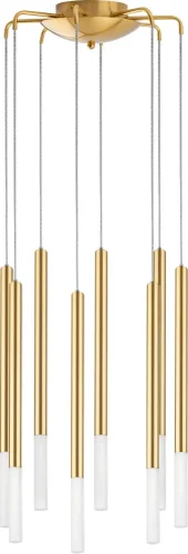 Светильник подвесной LED Tubo L8T747143 Lightstar золотой на 5 ламп, основание золотое в стиле минимализм современный трубочки
