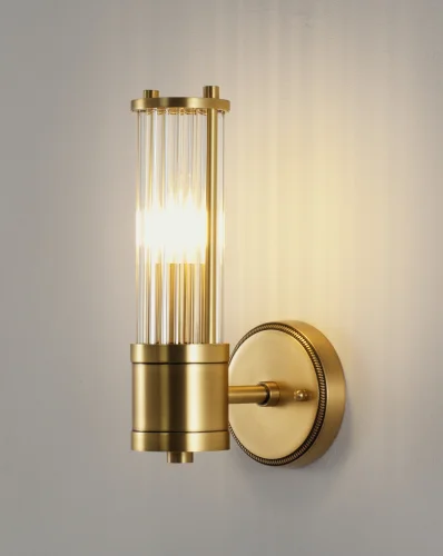 Бра Brass V11020-1W Moderli прозрачный на 1 лампу, основание золотое латунь в стиле современный американский фото 2