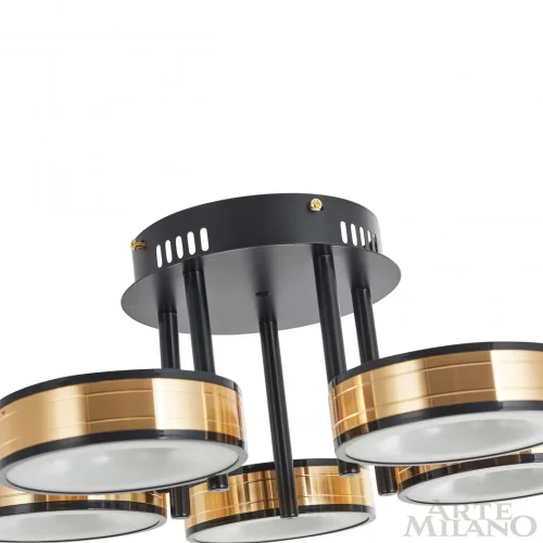Люстра потолочная LED Ferrara-71040 271040/5R BK/GD Arte Milano белая на 1 лампу, основание чёрное в стиле современный хай-тек фото 4