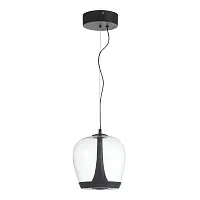 Светильник подвесной LED Ripple SL6014.423.01 ST-Luce прозрачный 1 лампа, основание чёрное в стиле хай-тек современный 