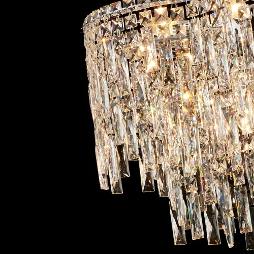 Люстра подвесная ABRIL SP12 Crystal Lux прозрачная на 12 ламп, основание хром в стиле классический современный  фото 6