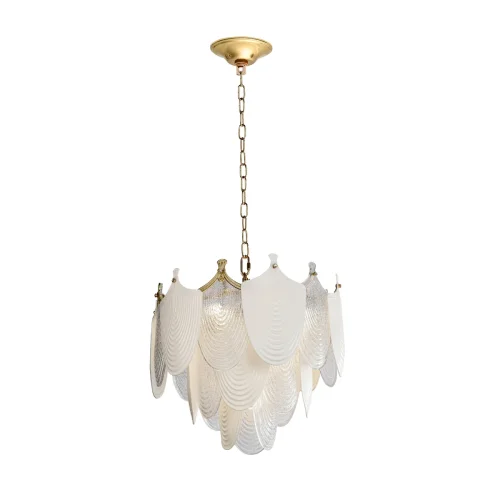 Люстра подвесная Porcela 5051/11 Odeon Light прозрачная белая на 11 ламп, основание золотое в стиле современный флористика  фото 3