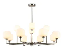 Люстра на штанге LH53005 Ambrella light белая на 12 ламп, основание никель в стиле классический 