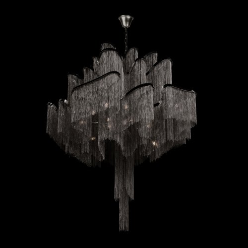 Люстра подвесная Стим / Stream 10208/800 Gunmetal LOFT IT серая никель на 12 ламп, основание серое никель в стиле арт-деко цепочки фото 4 Люстра подвесная Стим / Stream 10208/800 Gunmetal LOFT IT серая никель на 12 ламп, основание серое никель в стиле арт-деко цепочки фото 4