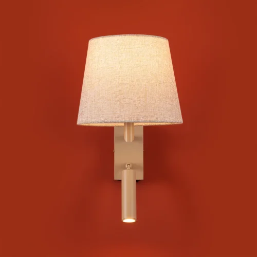 Бра с выключателем Butler FR2057WL-L5BG Freya бежевый на 1 лампу, основание бежевое в стиле классический американский кантри фото 9