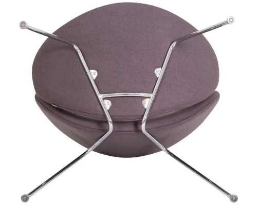 Кресло дизайнерское 72-LMO EMILY, цвет сиденья серый (AF7), цвет основания хромированная сталь Dobrin, серый/винил, ножки/металл/хром, размеры - ****810*780 фото 7
