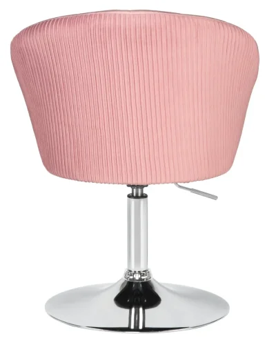 Кресло дизайнерское  8600-LM,  цвет сиденья розовый велюр (1922-16), цвет основания хром Dobrin, розовый/велюр, ножки/металл/хром, размеры - 750*900***600*570 фото 5