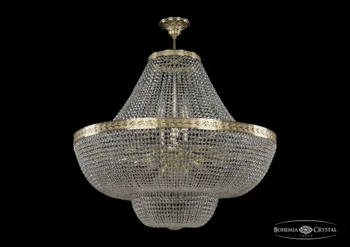 Люстра потолочная хрустальная 19091/H1/90IV G Bohemia Ivele Crystal прозрачная на 26 ламп, основание золотое в стиле классический sp