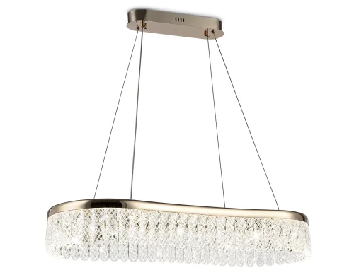 Люстра подвесная LED TR49737 Ambrella light прозрачная на 1 лампа, основание золотое в стиле современный хай-тек  фото 5
