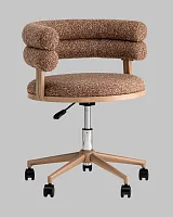 Стул офисный Ponty, светло-коричневый, бежевые ножки УТ000040474 Stool Group, коричневый/букле, ножки/пластик/бежевый, размеры - 670*750***700*610