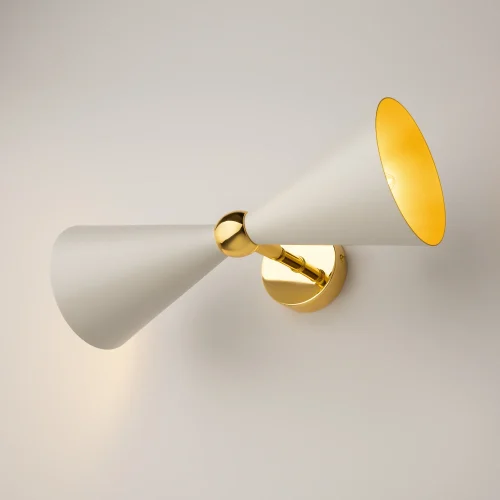 Бра Vesper MOD108WL-02WG Maytoni белый на 2 лампы, основание золотое в стиле современный арт-деко фото 10