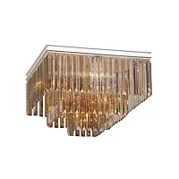 Люстра потолочная V5160-0/4+4+1PL Vitaluce янтарная на 9 ламп, основание бежевое в стиле современный классический 