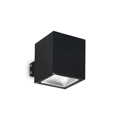 Настенный светильник SNIF AP1 SQUARE NERO Ideal Lux уличный IP54 чёрный 1 лампа, плафон чёрный в стиле современный G9