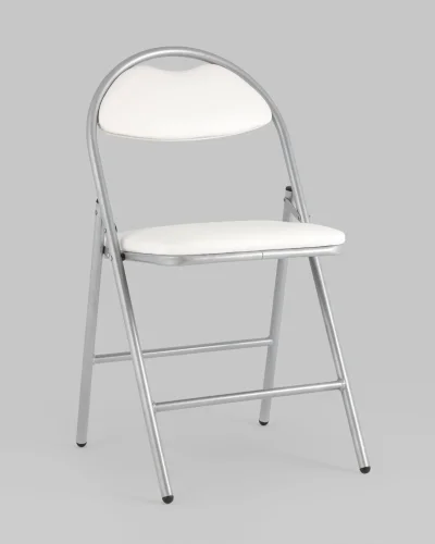 Стул складной Hagen экокожа белый каркас металлик УТ000036845 Stool Group, белый/экокожа, ножки/металл/серый, размеры - *820***440*460