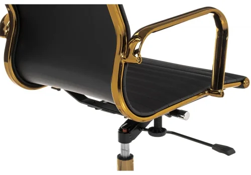 Компьютерное кресло Reus золотой / черный 11674 Woodville, чёрный/искусственная кожа, ножки/металл/золотой, размеры - *1150***550*620 фото 5