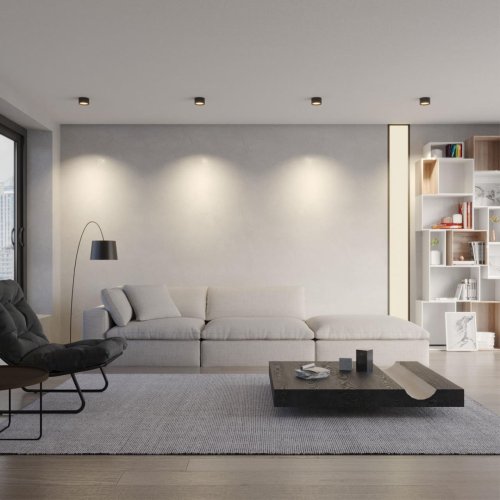 Светильник накладной LED с переключателем цветовой температуры Orbis 359595 Novotech белый чёрный на 1 лампу, основание чёрное в стиле современный хай-тек круглый фото 3