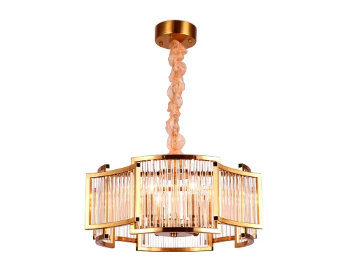 Люстра подвесная Traditional TR5368 Ambrella light прозрачная на 6 ламп, основание золотое в стиле классический  фото 4