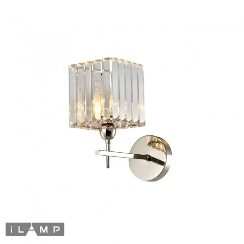 Бра Staten Island W9514-1 NIC iLamp прозрачный на 1 лампа, основание никель в стиле современный 
