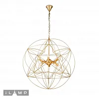 Люстра подвесная Element 8777-800 GL iLamp золотая на 10 ламп, основание золотое в стиле модерн 