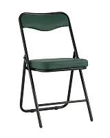 Складной стул Джонни экокожа зелёный каркас черный матовый УТ000035364 Stool Group, зелёный/экокожа, ножки/металл/чёрный, размеры - ****450*495