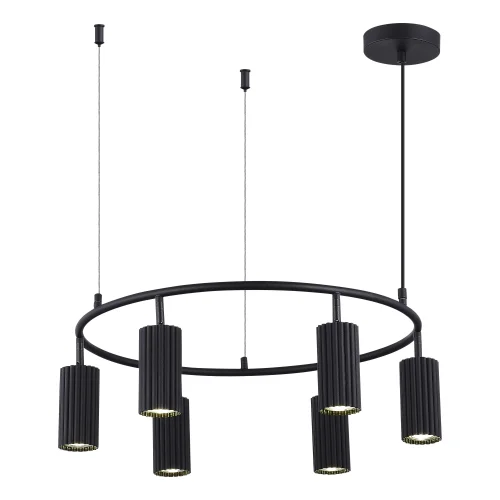 Светильник подвесной Kendo SL1213.403.06 ST-Luce чёрный 6 ламп, основание чёрное в стиле минимализм 