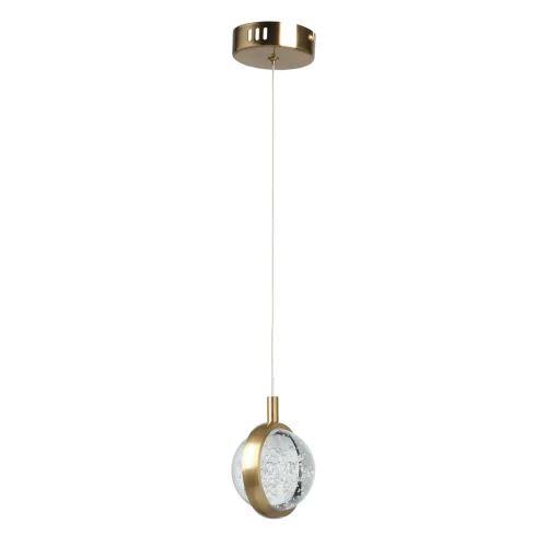 Светильник подвесной LED Капелия 730011701 DeMarkt прозрачный 1 лампа, основание бронзовое в стиле хай-тек шар