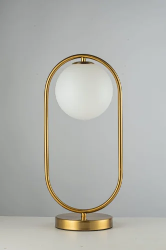 Настольная лампа Candiolo H 4.1.T1 B Arti Lampadari белая 1 лампа, основание золотое металл в стиле современный 