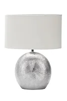 Настольная лампа Valois OML-82304-01 Omnilux белая 1 лампа, основание серебряное керамика в стиле современный 