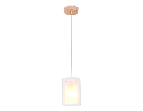 Светильник подвесной TR3680 Ambrella light белый прозрачный на 1 лампу, основание золотое в стиле классический современный фото 5