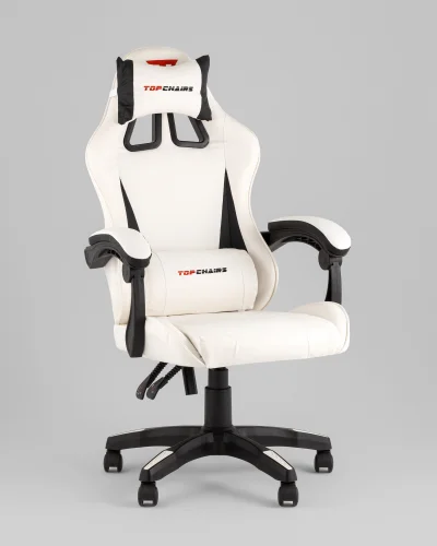 Кресло спортивное TopChairs Phantom, бело-черный УТ000039470 Stool Group, белый/экокожа, ножки/пластик/чёрный, размеры - *1270****