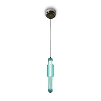 Светильник подвесной LED Verticale MOD308PL-L9BL3K Maytoni голубой на 1 лампу, основание хром в стиле 