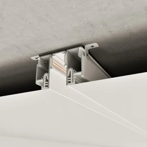 Шинопровод для монтажа в натяжной потолок 3м Flum 135327 Novotech белый в стиле минимализм хай-тек современный для светильников серии Flum натяжной потолок низковольтная трековая система шинопровод фото 2